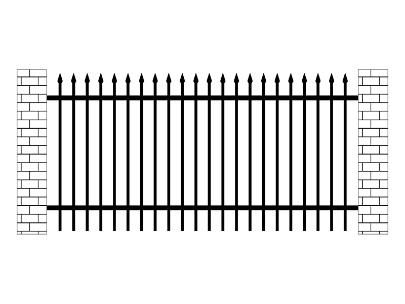 雙橫桿學(xué)校鋅鋼圍欄圖片